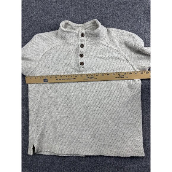 Territory Ahead Sweater Mens Small Oatmeal Henley Mock Neck Button Pullover Knit - Picture 3 of 7